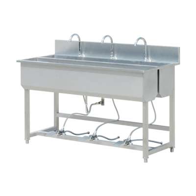 304 Stainless steel Commercial Wash Sink Free-standing Foot Pedal Operated Hand Wash Sinks