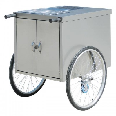 Stainless Steel Hand Push Food Cart Street Food Vending Cart / Hand Push Street Hot Dog Cart Bn-621